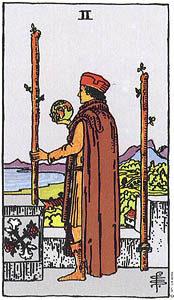 Rider Waite Two of Wands
